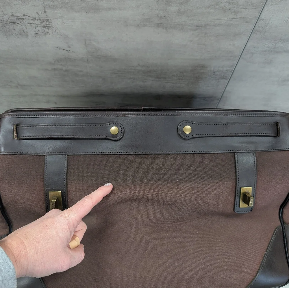 Vintage Hartmann Brown Leather Briefcase Laptop Bag Carry On